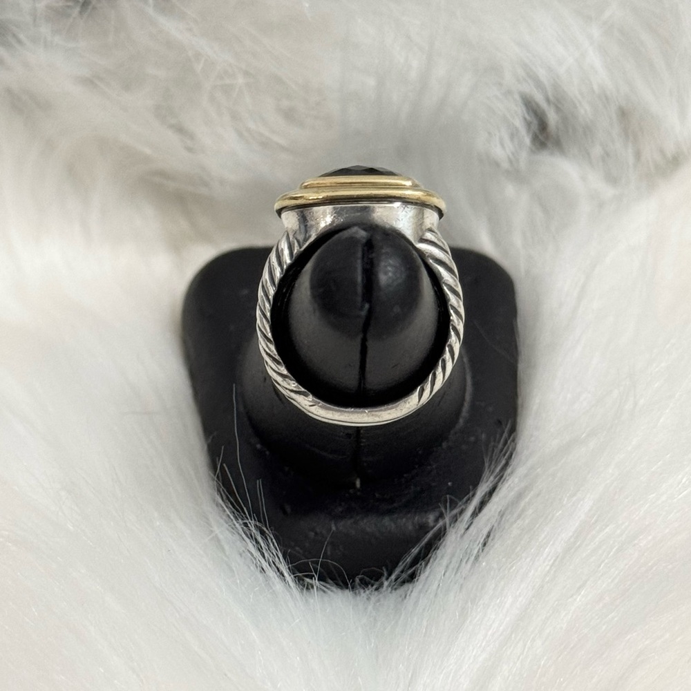 David Yurman 925 18K Gold 11mm Black Onyx Albion Ring - Picture 4 of 8